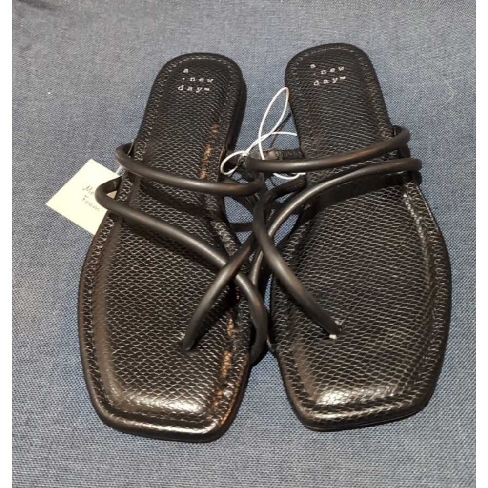 A New Day Women's Sandals Black Slides Size 6.5